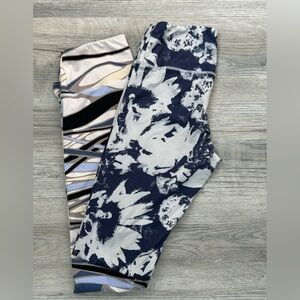Felina Monochrome Abstract Leggings Sz S